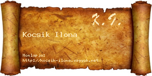 Kocsik Ilona névjegykártya